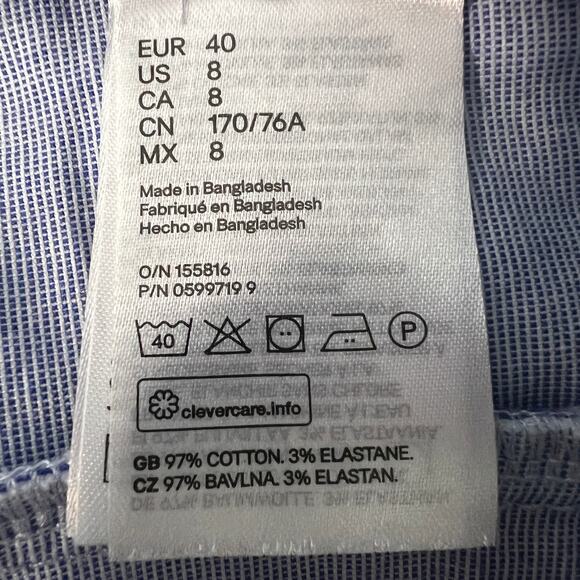 H&M Pin Striped Feminine Polished Sophisticated Academia Beach Womens Shorts 8 - Picture 4 of 7